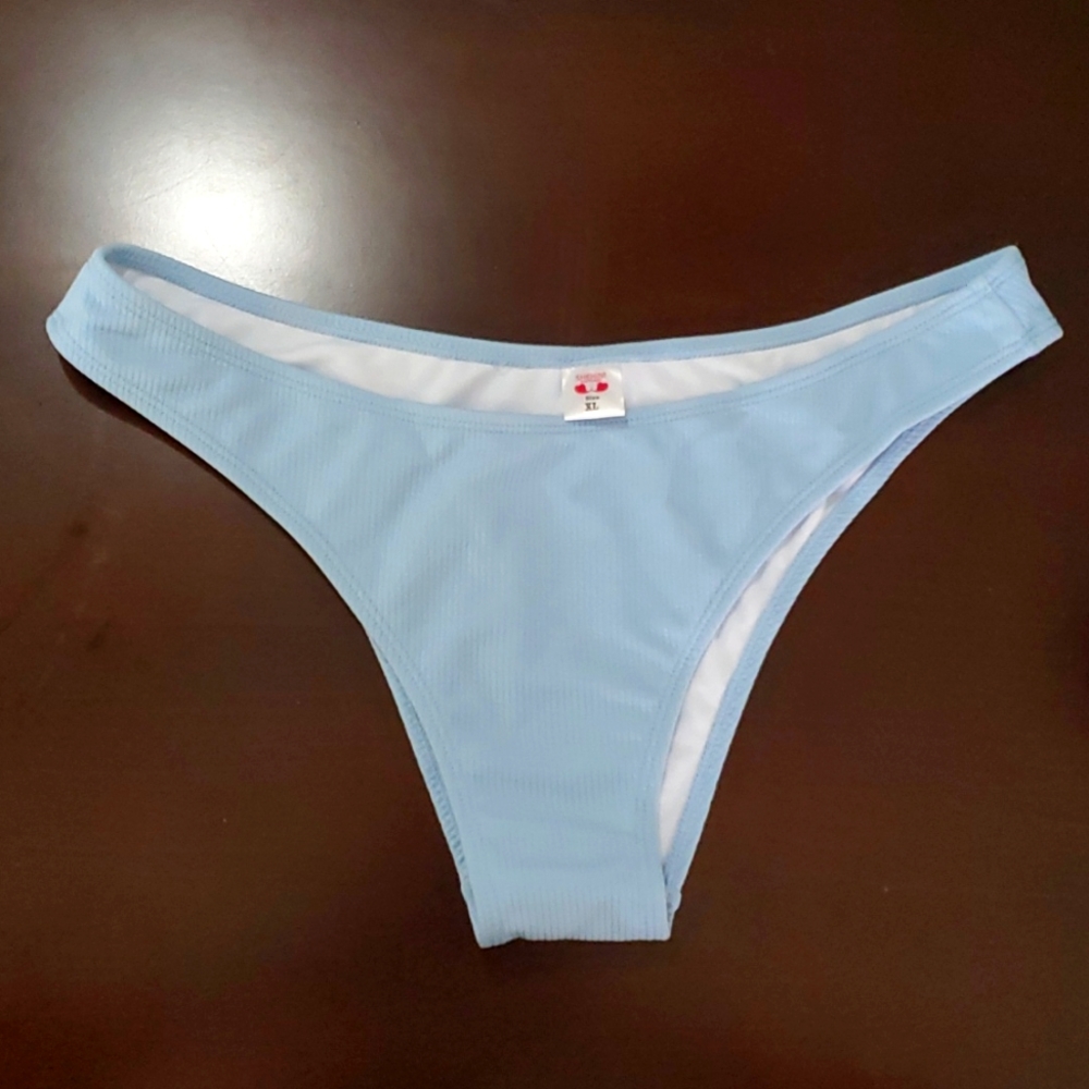New. Shekini  baby blue hi cut bikini bottoms XL
